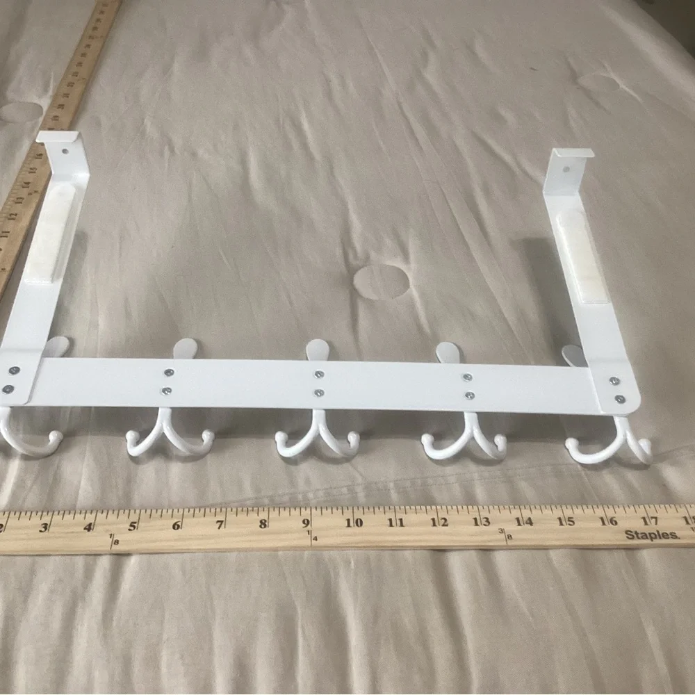 White Over-the-Door Hook Rack